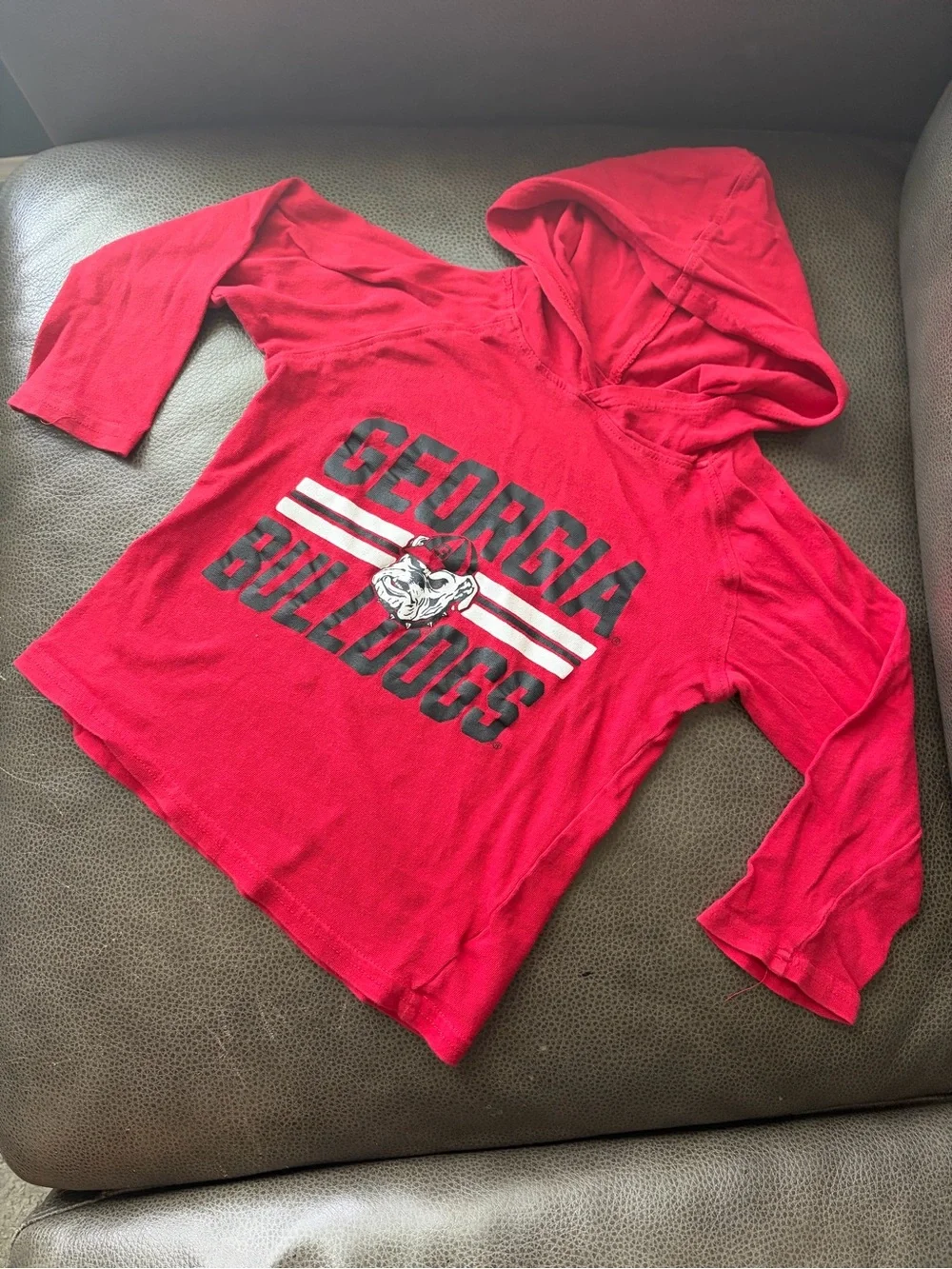 3TRed Georgia Bulldogs UGA Kids Long Sleeve T-Shirt with Hood